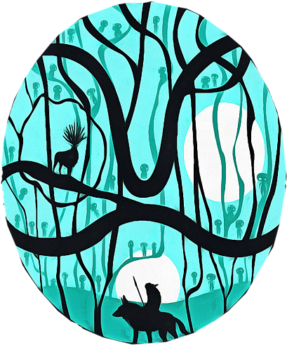 Bleed Area May Not Be Visible - Princess Mononoke Silhouette (600x600), Png Download