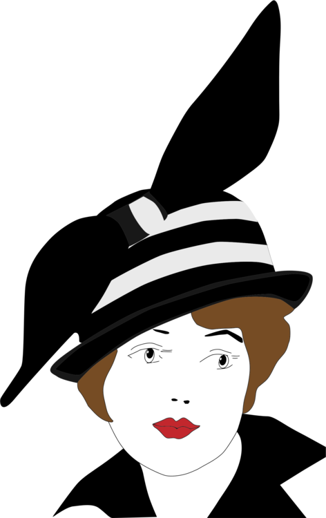 1920s Flapper 1930s 20th Century Roaring Twenties - Vintage Female Hat Clipart (472x750), Png Download