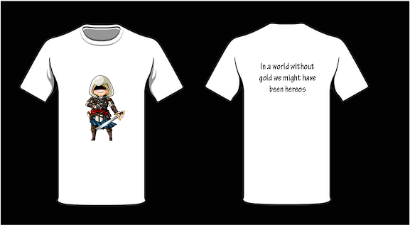 Edward Kenway Chibi Shirt - Breaking Bad Personalized T-shirt - Style 3 (640x384), Png Download