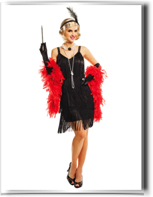 Hollywood Flapper Black - Hollywood Flapper Black 1920's Sexy Costume (314x387), Png Download