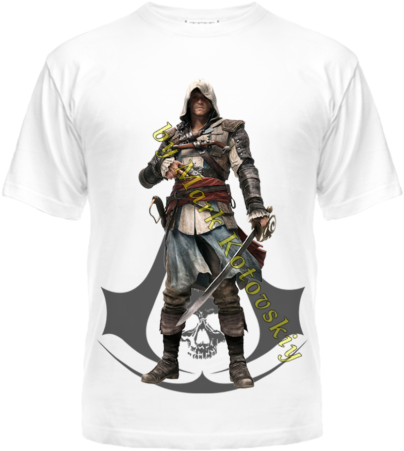 Заказать Футболка С Принтом Edward Kenway - Assassin's Creed Black Flag Character Concept Art (970x970), Png Download