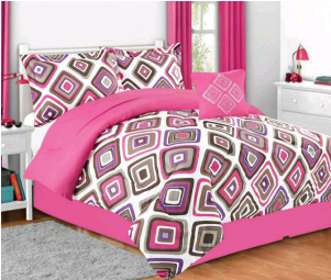 Girls Kids Bedding- Amanda Comforter Set Multi Color - Jacky Orange Circles Comforter Set (300x400), Png Download