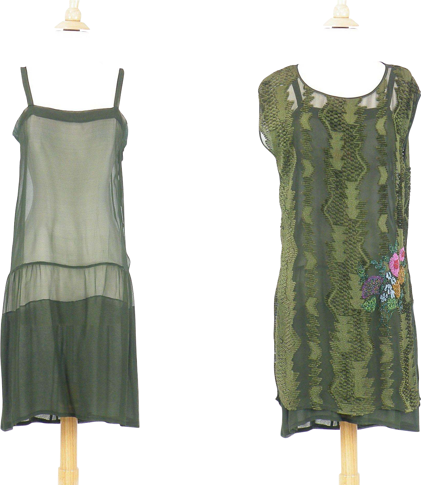 1920s Beaded Burnout Velvet Flapper Dress, Vintage - Dress (1862x1862), Png Download