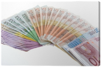 Euro Bank Notes Organized In A Flapper Canvas Print - Euro Banknotes (400x400), Png Download