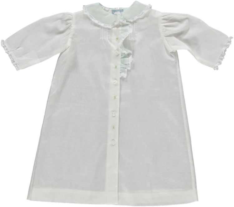 Infant Heirloom Daygown Ivory Mintgreen Desiree Front - Infant (750x664), Png Download