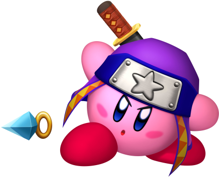 Kirby - Ninja Kirby (472x375), Png Download
