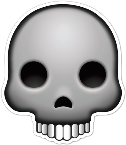 Car & Motorbike Stickers - Skull Emoji Png (490x490), Png Download