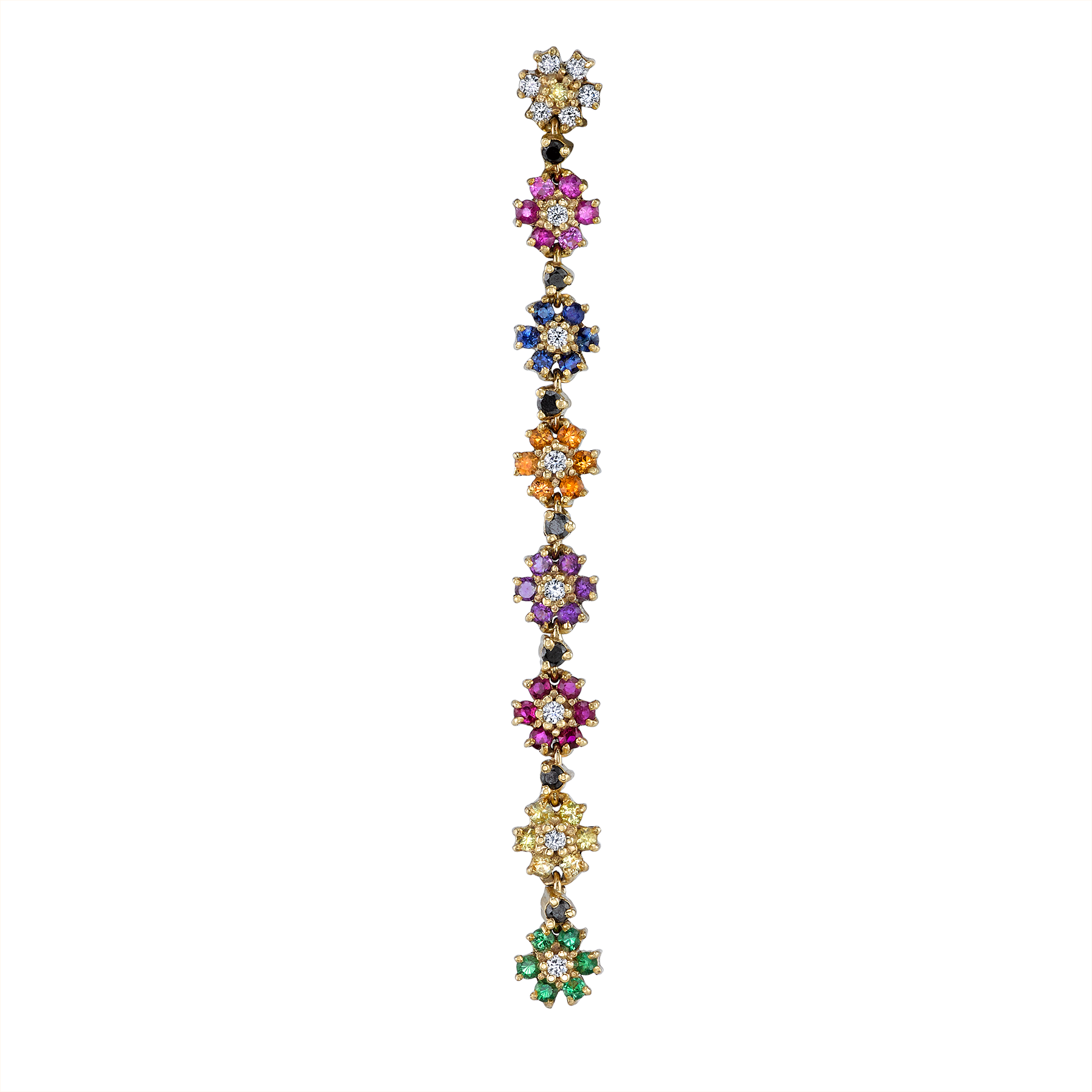 Rainbow Flower Drop Earring - Earring (1800x1800), Png Download