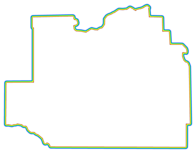 A Rainbow Outline Around A Map Of Marion (768x600), Png Download