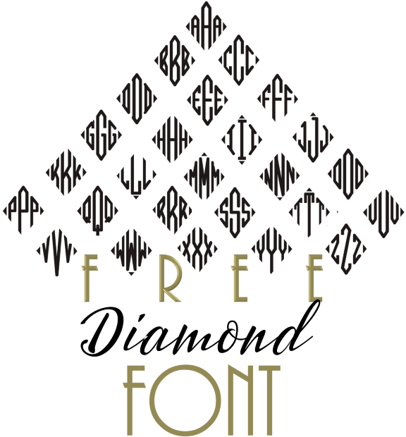 Free Diamond Monogram Font Customize Online Then Download - Baptized 2016 Greeting Cards (700x695), Png Download