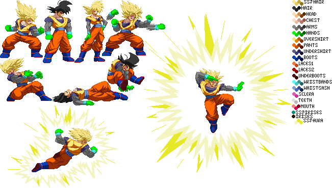 Blue Sun Studios' Ssj Goku Z2 Palette Template Mk - Super Saiyan (651x369), Png Download
