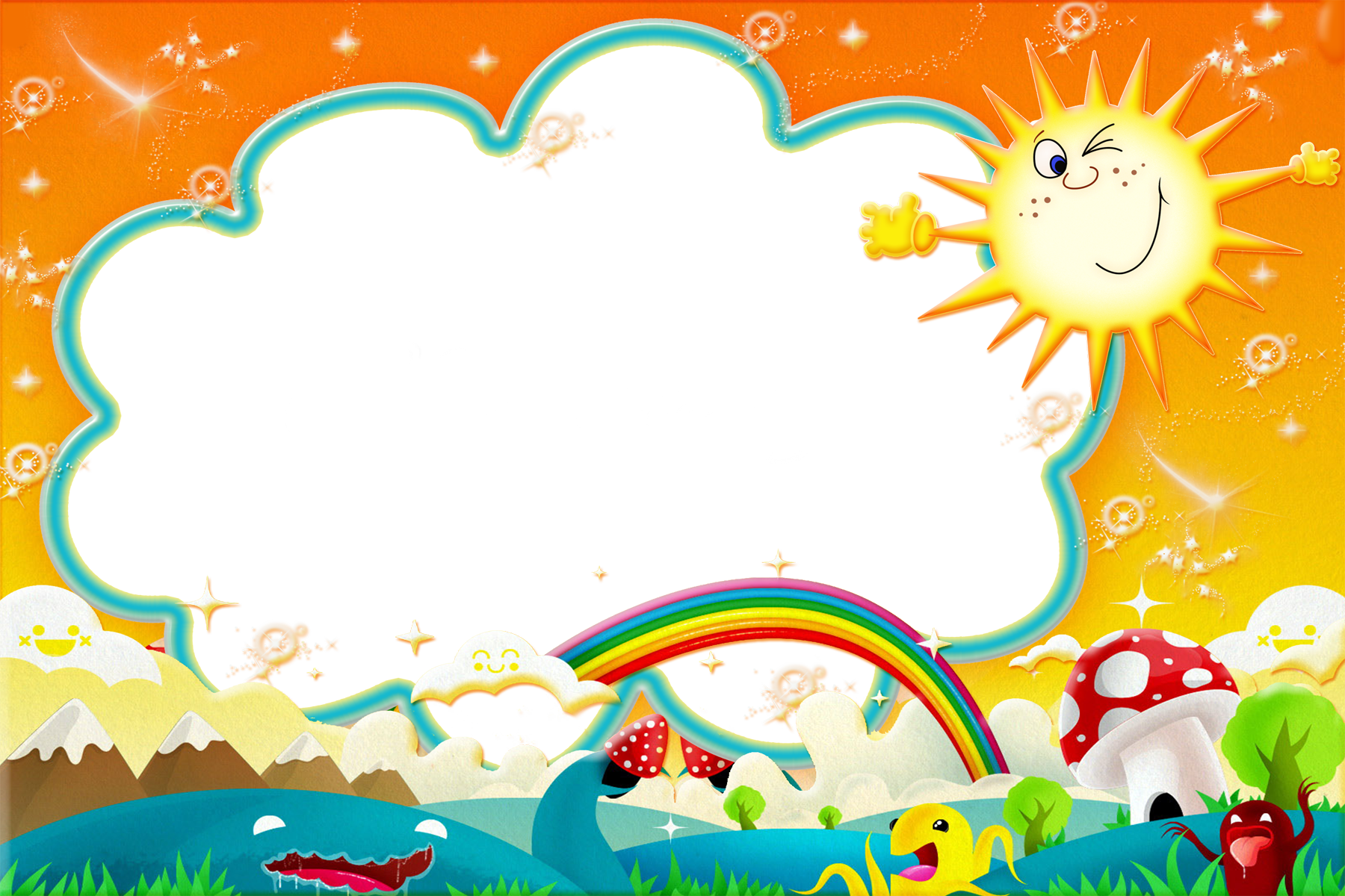 Rainbow Frame Wallpaper Full Hd - Frame For Kids (1800x1200), Png Download