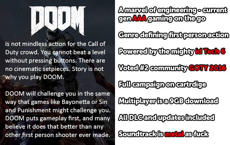 [ Img] - Doom Nintendo Switch Game (800x505), Png Download