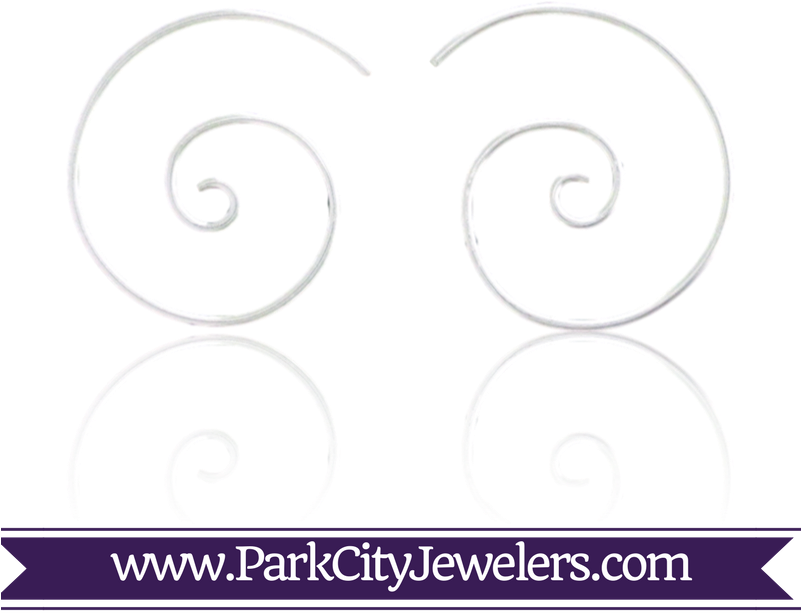 Sterling Silver Swirl Hoop Earrings - Pave Diamond Snowflake Earrings (800x800), Png Download