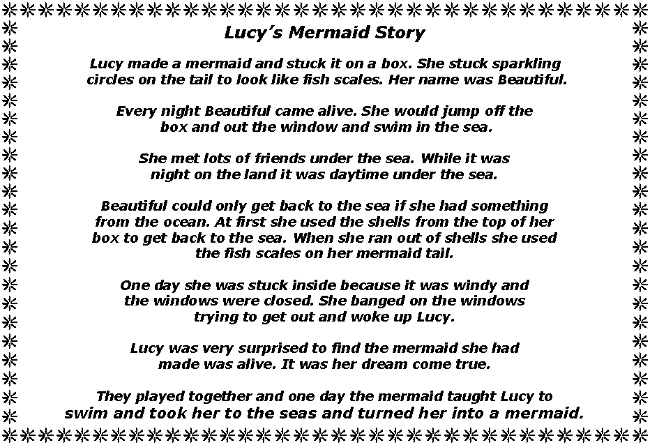 Lucy's Mermaid Story Lucy Made A Mermaid And Stuck - Chocoline Et Le Printemps (956x662), Png Download
