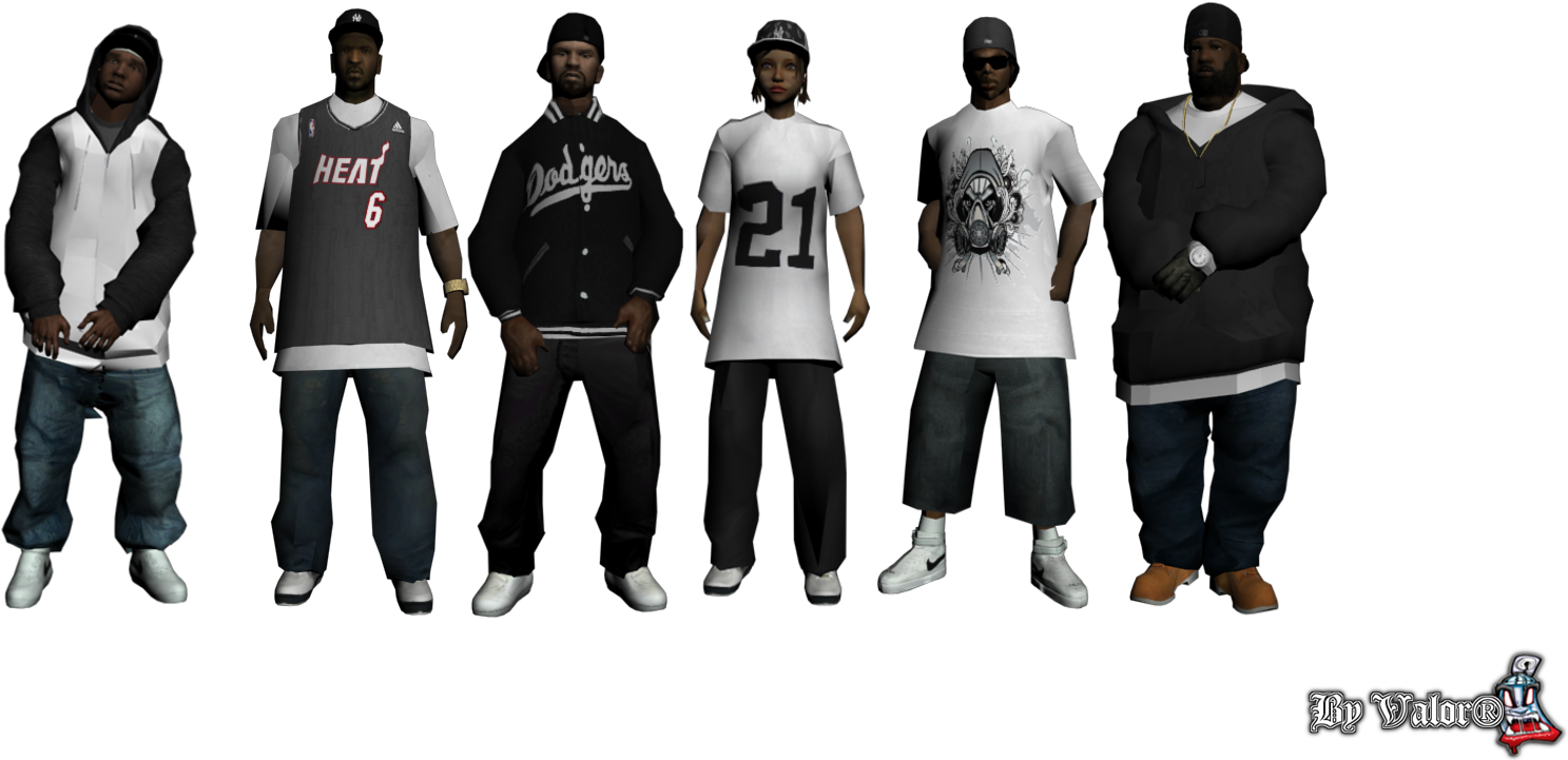 New Character Random Skinpack For Gta San Andreas - Grove Street Families Gta Sa Mods (1500x1125), Png Download