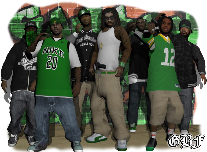 New Character Skinpack Grove Street For Gta San Andreas - Grove Street Families Hd (720x540), Png Download