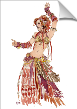 Red Tribal Belly Dancer - Belly Dancer (674x516), Png Download