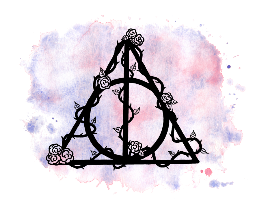 Watercolor Deathly Hallows By Visualpoems - Always Hp (900x718), Png Download