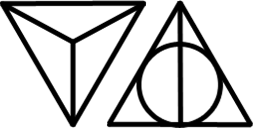 Harry Potter And Deathly Hallows Image - Harry Potter Deathly Hallows Pumpkin Stencil (500x254), Png Download