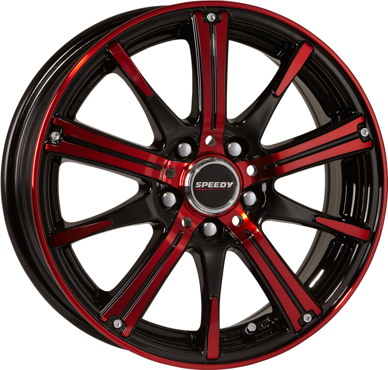 Rimfire Gloss Black/candy Apple Red - Red Candy Black Wheel (800x800), Png Download
