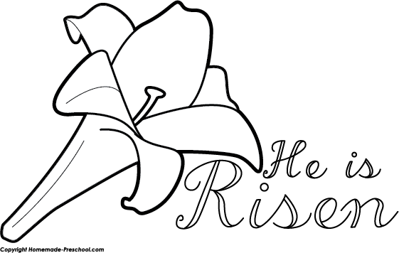 He Is Risen Clip Art Black And White - He Is Risen Clipart (561x356), Png Download