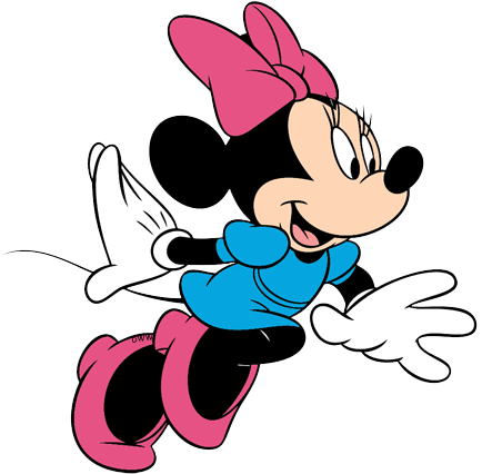 Butterfly Teenage Minnie Romantic Giggling Running - Mickey And Friends Running Minnie (434x426), Png Download
