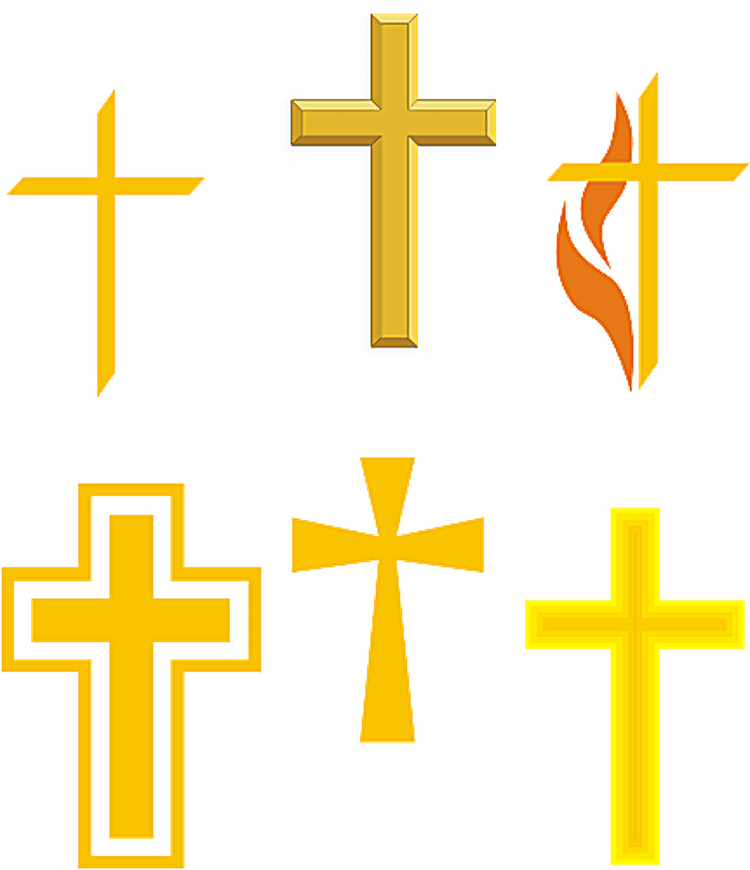 Christianity Symbols Illustrated Glossary - Protestant And Catholic Crosses (750x870), Png Download