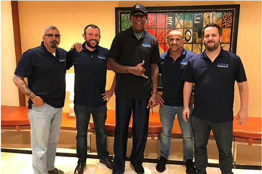 Nba Legend Dennis Rodman Joins Anytickets - Standing (750x350), Png Download