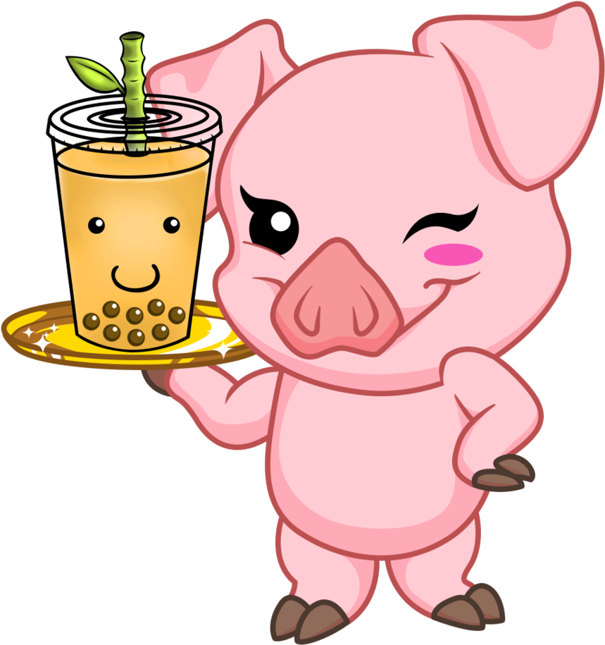 Bobaddiction Pig Fixed - Drink (1000x1030), Png Download
