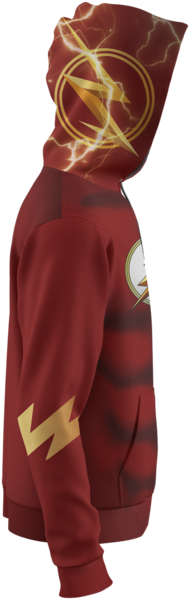 The Flash-black Zip Hoodie - Hoodie (386x600), Png Download