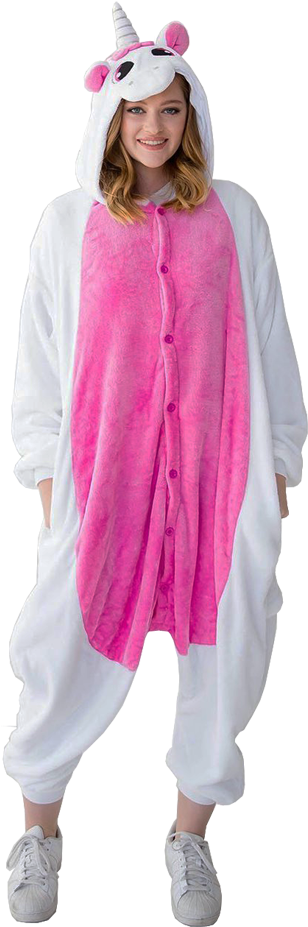 White-pink Unicorn Onesie - Onesie (333x935), Png Download