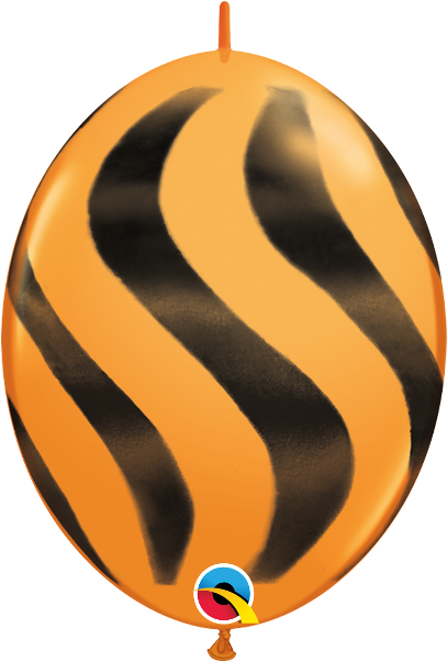 Includes Bag Of 50 Quick Link 12" Latex Balloons - Qualatex Quick Link Swirl Spray Wavy Stripes Latex (600x600), Png Download