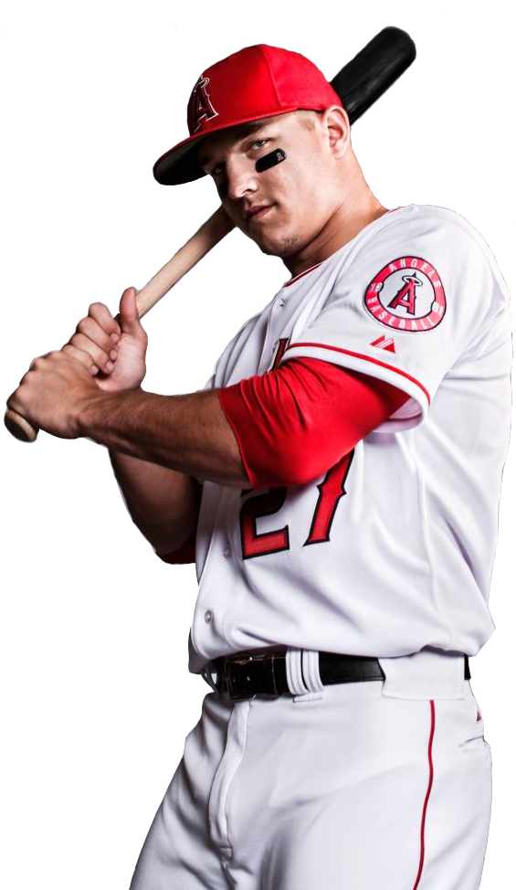 Sports Renders Fpr Your Customs [archive] - Mike Trout Transparent Background (565x974), Png Download