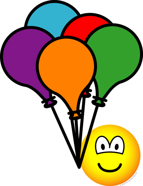 Party Balloons Emoticon - Balloons Emoticon (465x603), Png Download