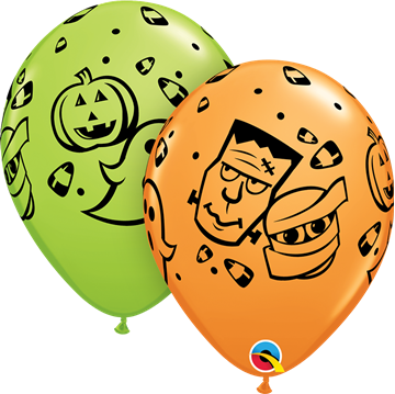 Halloween Fun Printed Balloons - Halloween Balloons (360x359), Png Download
