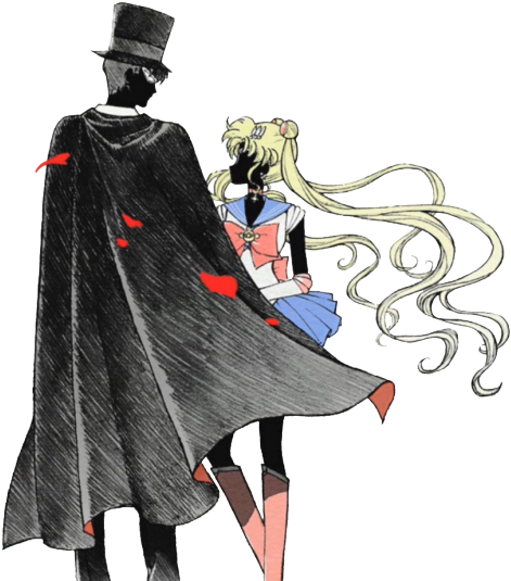 “sailor Moon Crystal Eyecatch Transparent ” - Sailor Moon And Tuxedo Mask Transparent (500x549), Png Download