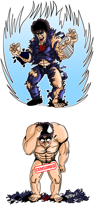 Kenshiro Preview - Mug Manga - Parodie Hokuto No Ken - Traduction Allemand (312x680), Png Download