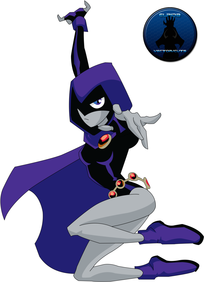 Raven Teen Titans Vector Extraction By Elpida Wood-d5ayyv5 - Starfire Vs Rule 34 (900x1190), Png Download