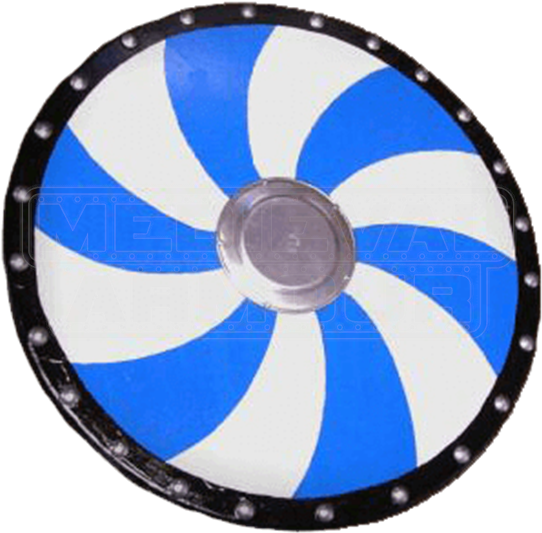 Wooden Blue Spiral Viking Shield - Viking Shield (550x550), Png Download