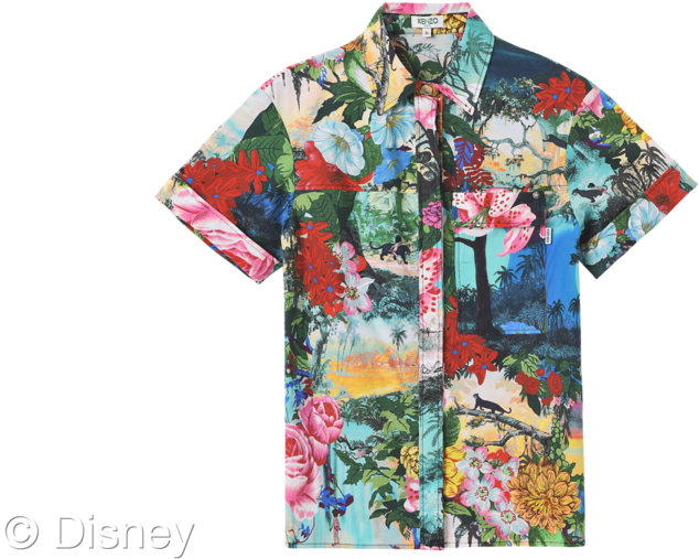 Men Kenzo Disney Jungle Book Collection Hawaiian Shirt - Kenzo Jungle Book (800x534), Png Download