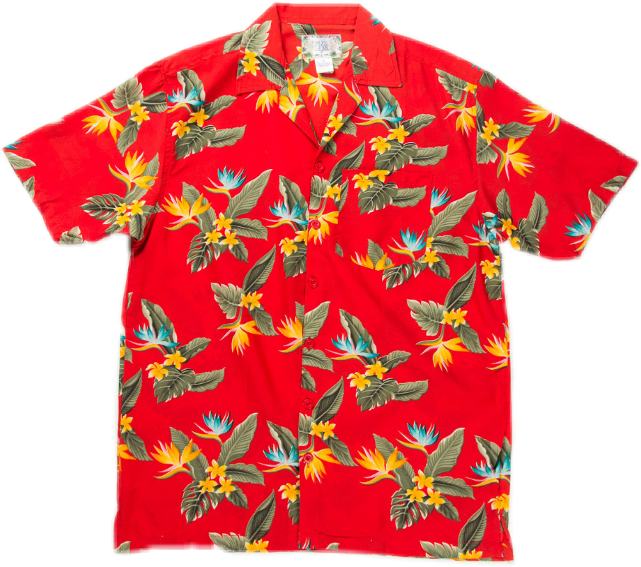 Hawaii Sticker - Red Hawaiian Shirt (906x802), Png Download