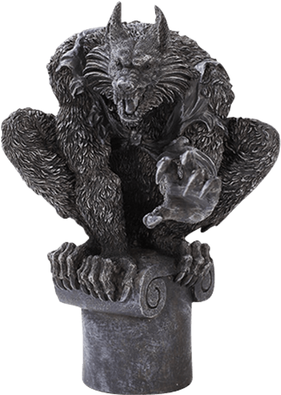 Wolfman Statue - Werewolf Gargoyle (555x555), Png Download
