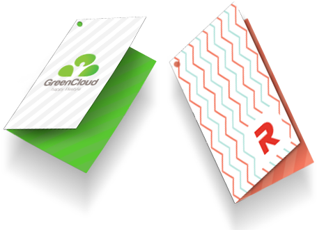 Custom Folded Hang Tag Printing - Folded Hang Tag (518x358), Png Download