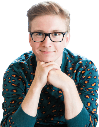 Tyler Oakley Pullover With Dots - Youtuber (359x485), Png Download
