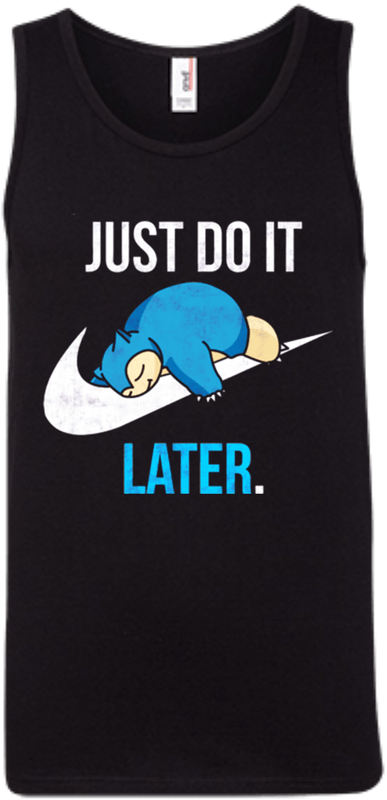 Tt0163 Pokemon Nike Just Do It Later Tank Top - Just Do It Later Snorlax (800x800), Png Download