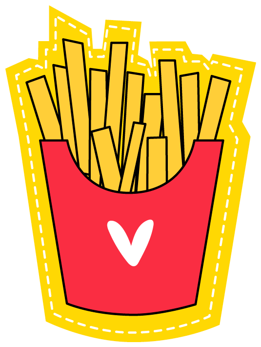Adesivo I Love Batata Frita De Andréa Correiana - Batata Frita Imagem Png (962x962), Png Download