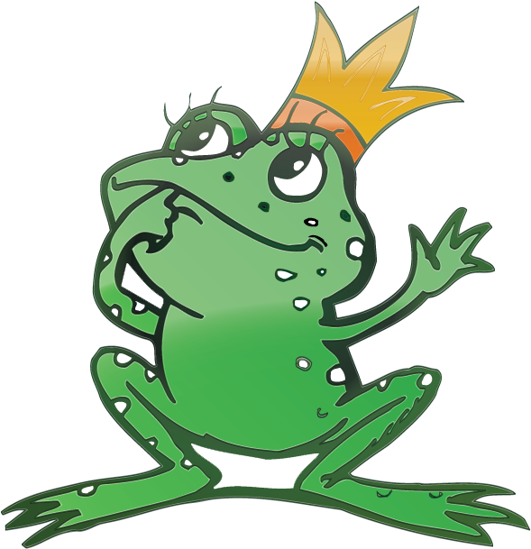 Vectored Cartoon Frog Prince - Frog Prince Embroidery Design (612x792), Png Download