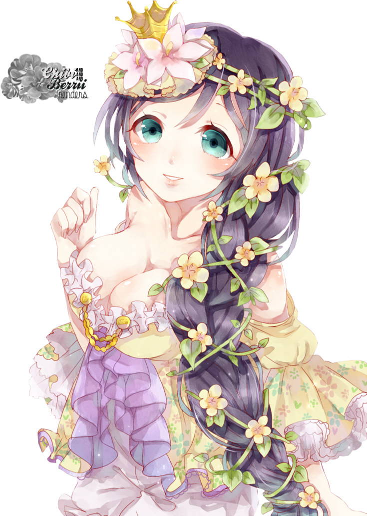 Princess / Queen - Flower Girl Anime Render (774x1031), Png Download