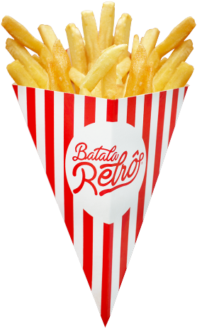 Foto Fritas No Cone - Cone De Batata Frita Png (427x490), Png Download